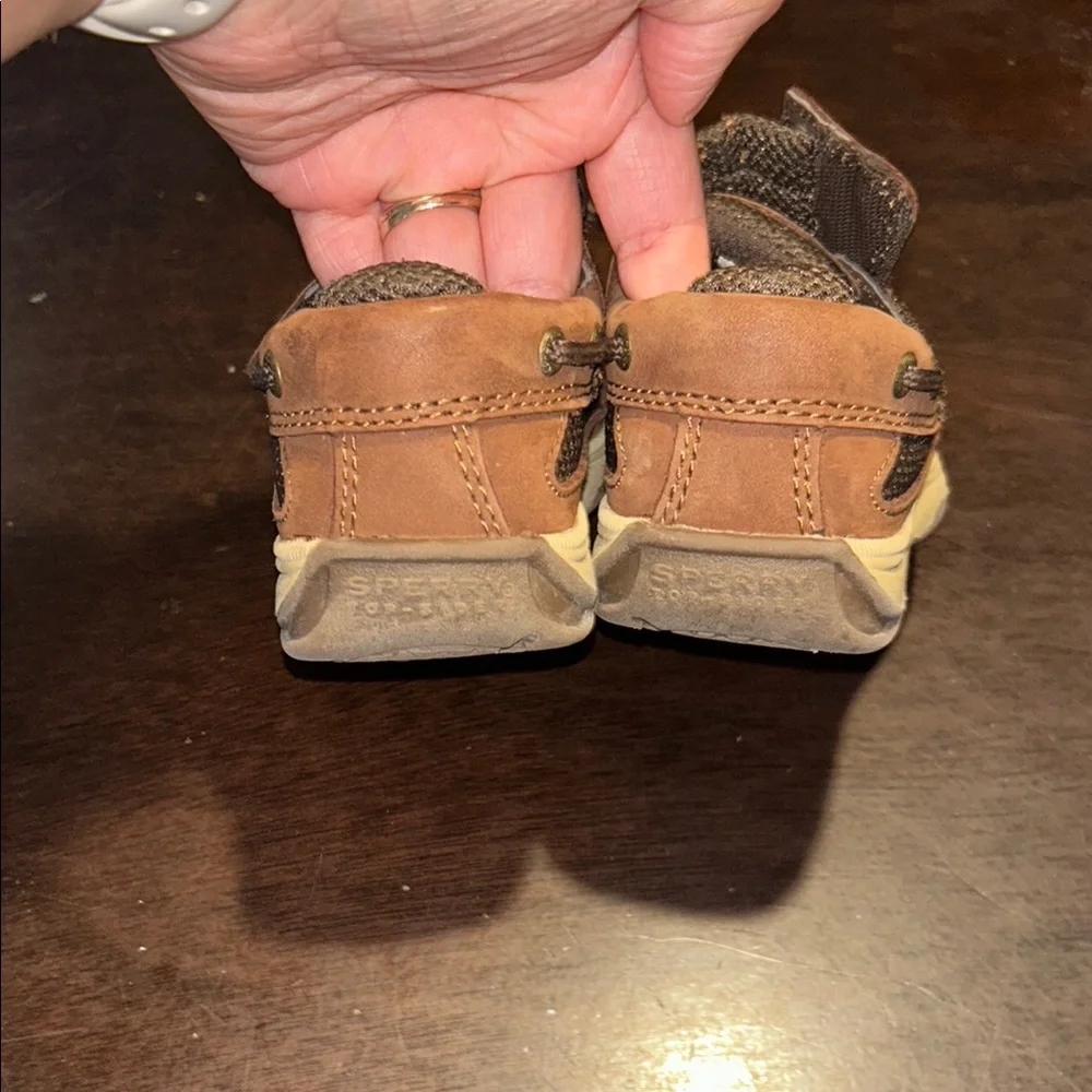 Sperry Top-Sider Toddler Boys Boat Shoes – Brown Leather – Size 7M